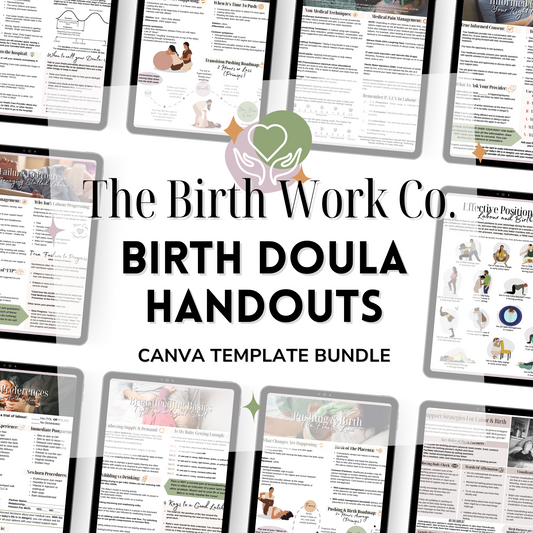 Birth Doula Handouts | Labour/Labor and Birth | Childbirth Education | Doula Templates