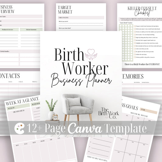 Business Planning Workbook | Doula Business | Doula Forms | Doula Templates