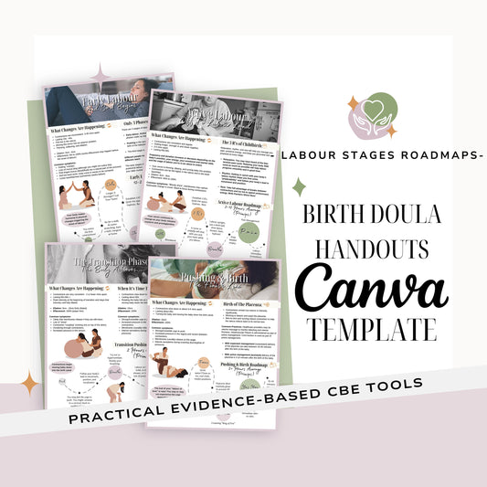 Labour/Labor Stages Roadmaps | Birth Doula Handouts | Childbirth Education | Doula Templates