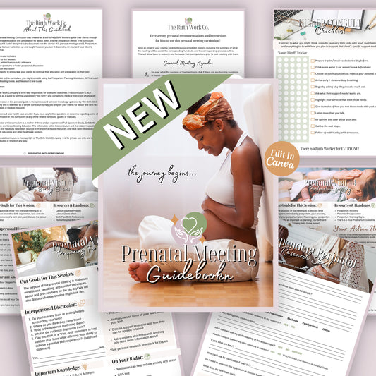 Doula Prenatal Meeting Guidebook | Birth Doula | Childbirth Education | Doula Handouts | Doula Template